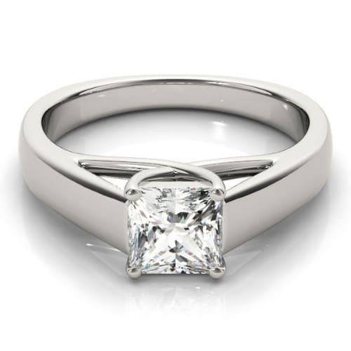 0.2 Ct Natural Princess Cut Danitza  Diamond Solitaire Rings in Silver 925