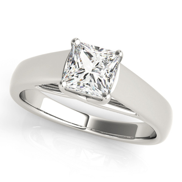 0.2 Ct Natural Princess Cut Danitza  Diamond Solitaire Rings in Silver 925