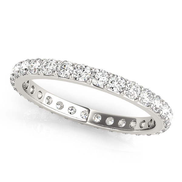 0.4 Ct Natural Round Cut Elyza  Eternity Diamond Rings in 9K White Gold