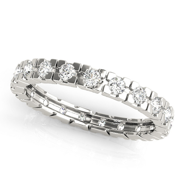 0.5 Ct Natural Round Cut Emalyn  Eternity Diamond Rings in 9K White Gold