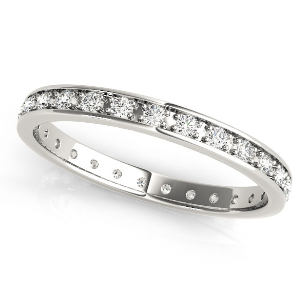 0.25 Ct Natural Round Cut Eugenia  Eternity Diamond Rings in 9K White Gold