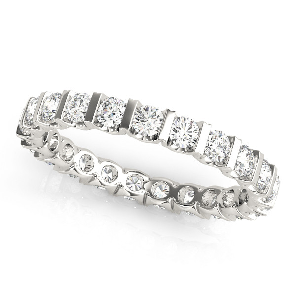 1 Ct Natural Round Cut Eviana  Eternity Diamond Rings in 9K White Gold