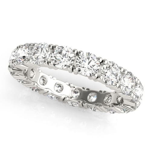 2.4 Ct Natural Round Cut Elenor  Eternity Diamond Rings in 9K White Gold