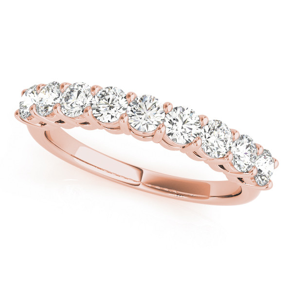 0.25 Ct Lab-Created Round Cut Ellison Half Eternity Diamond Rings in 9K White Gold