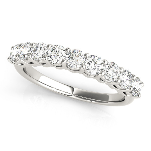 0.25 Ct Lab-Created Round Cut Ellison Half Eternity Diamond Rings in 9K White Gold