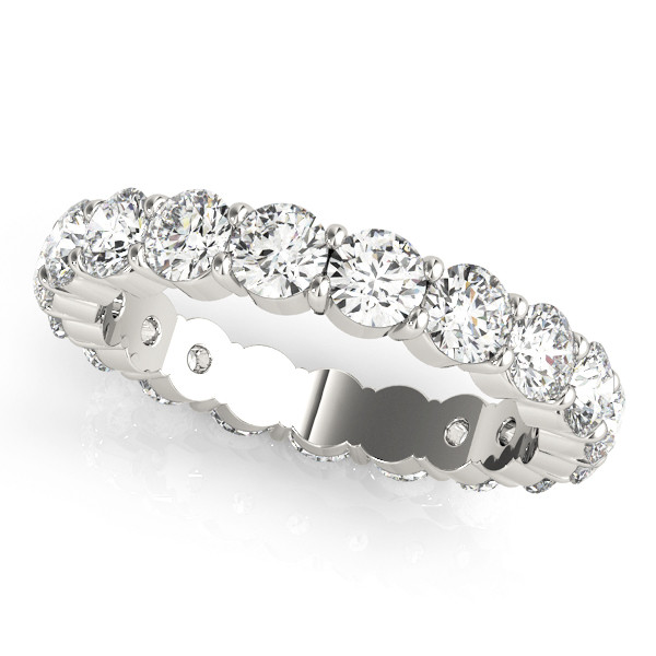 0.5 Ct Natural Round Cut Ellee  Eternity Diamond Rings in 9K White Gold