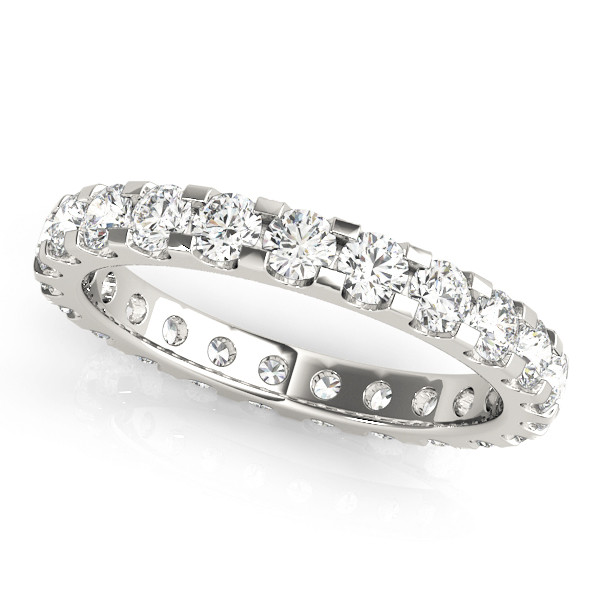 3.9 Ct Natural Round Cut Elli  Eternity Diamond Rings in 9K White Gold