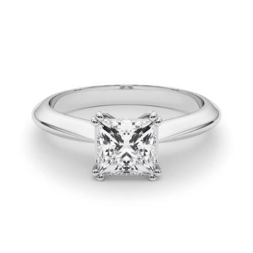 0.1 Ct Natural Princess Cut Drea  Diamond Solitaire Rings in Silver 925