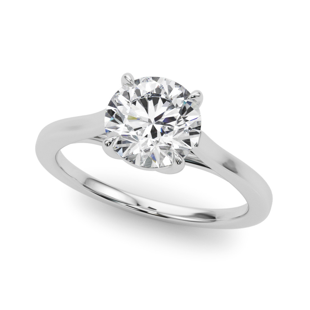 0.5 Ct Natural Round Cut Marli  Diamond Rings in 9K White Gold