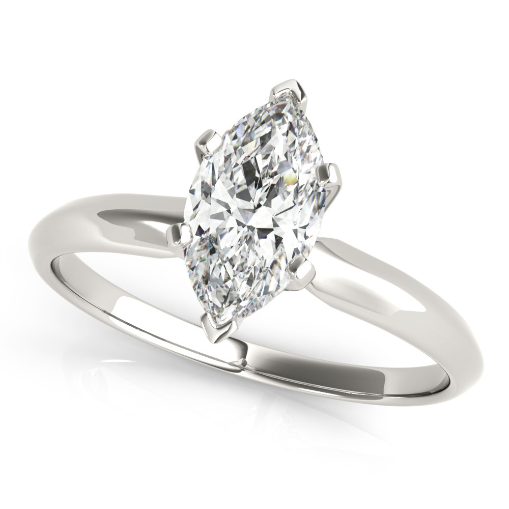 0.2 Ct Natural Marquise Cut Daley  Solitaire Diamond Rings in Silver 925