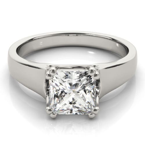 0.2 Ct Natural Princess Cut Dortha  Solitaire Diamond Rings in Silver 925