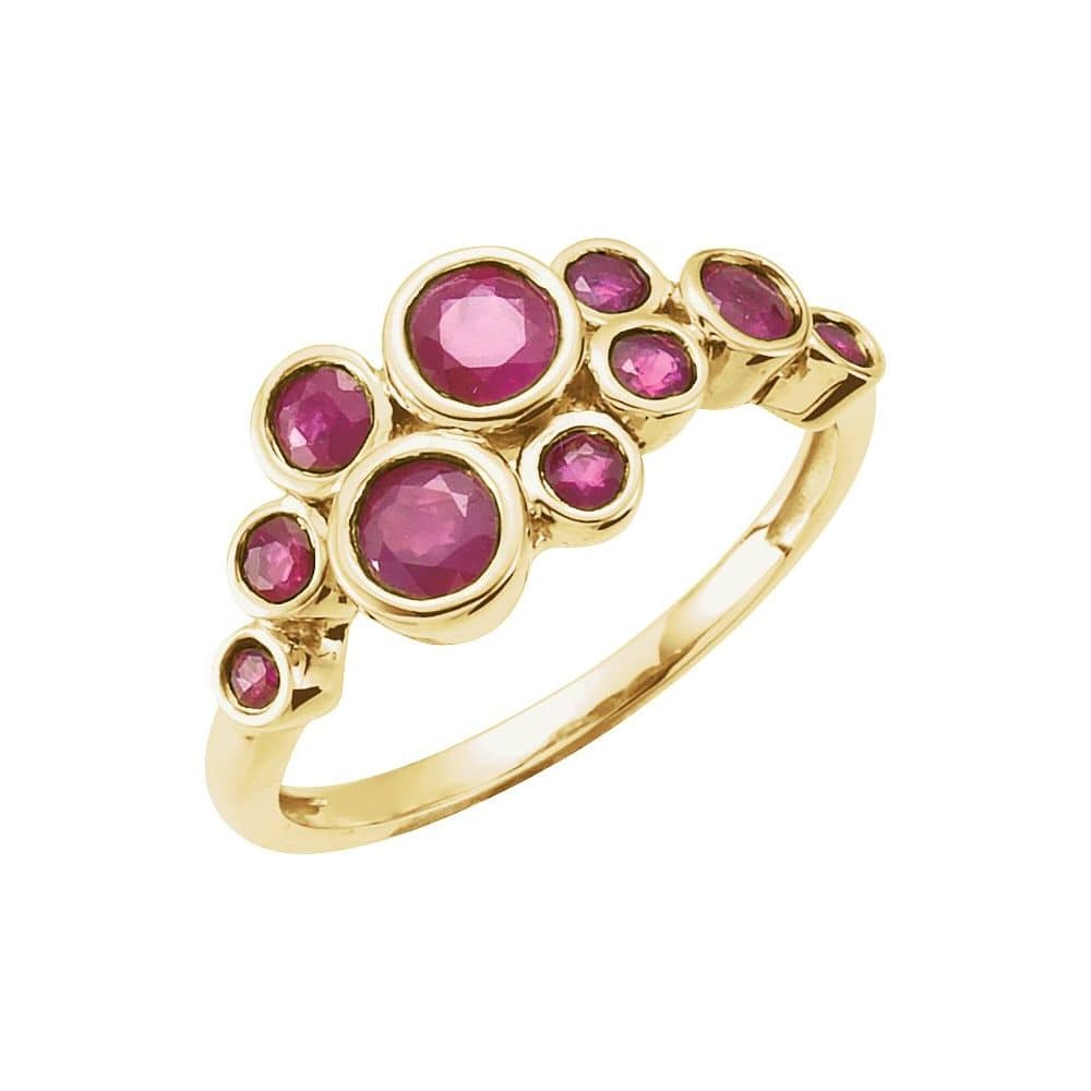 1.5 Ct Natural Ruby Round Cut  in 9K Yellow Gold