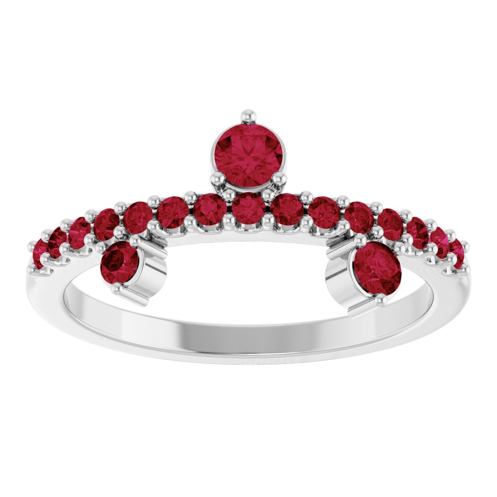 0.25 Ct Lab Grown Ruby Round Cut  in 9K White Gold