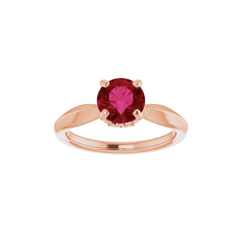 2.1 Ct Lab Grown Ruby Round Cut Myanna  in 9K White Gold