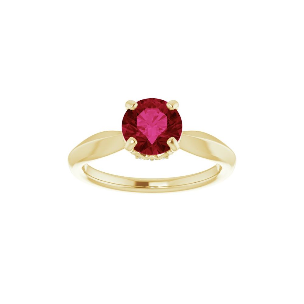 2.1 Ct Lab Grown Ruby Round Cut Myanna  in 9K White Gold