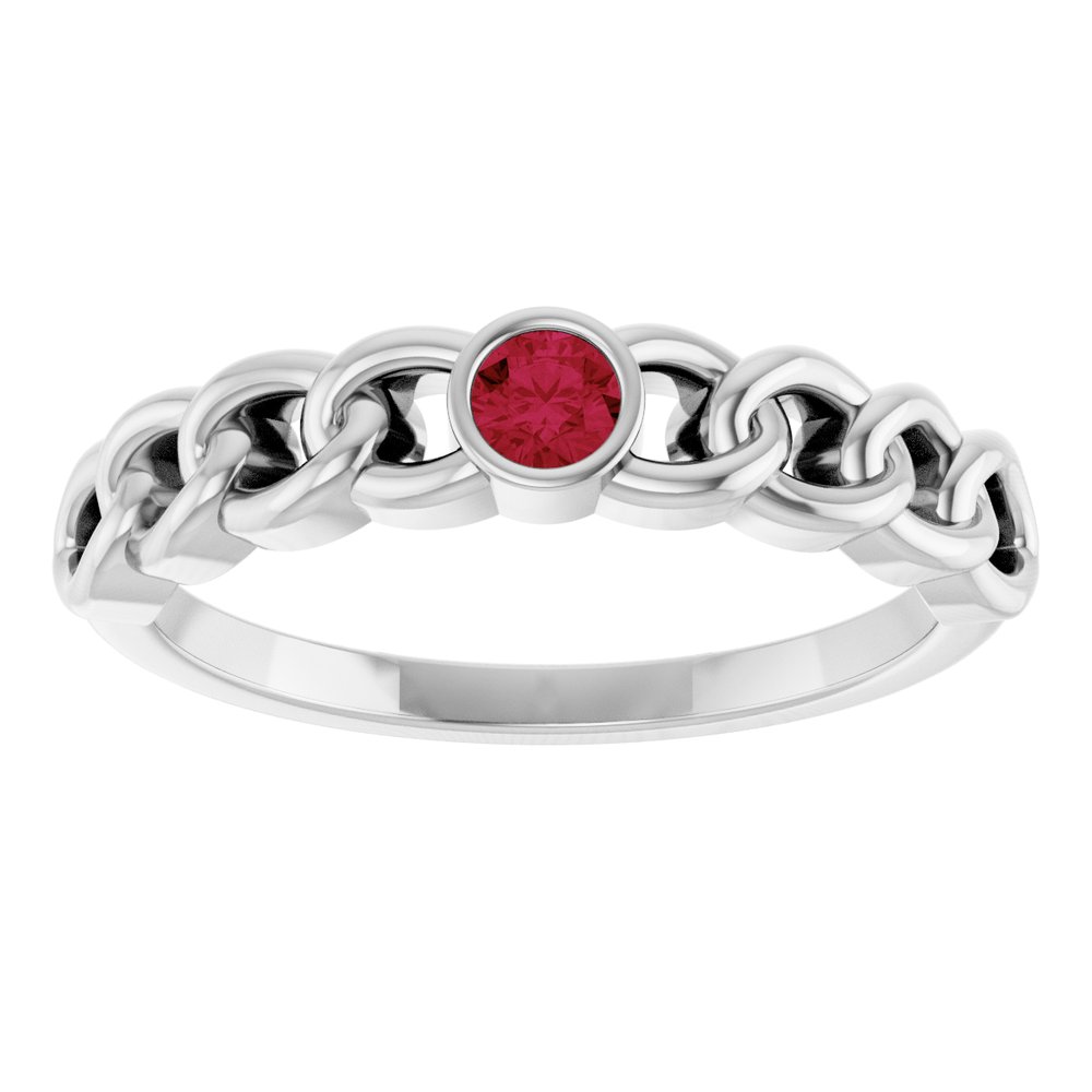 0.15 Ct Lab Grown Ruby Round Cut  in 9K White Gold