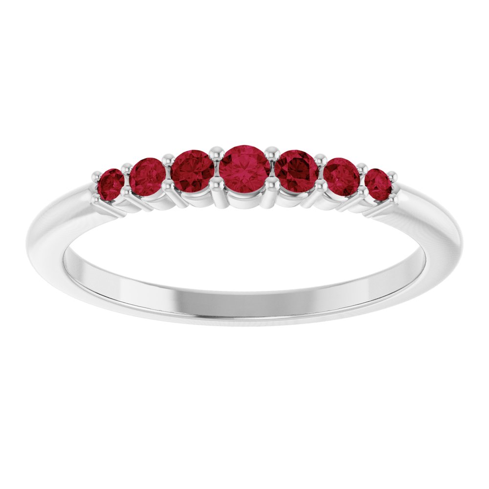 0.35 Ct Lab Grown Ruby Round Cut Deora  in 9K White Gold