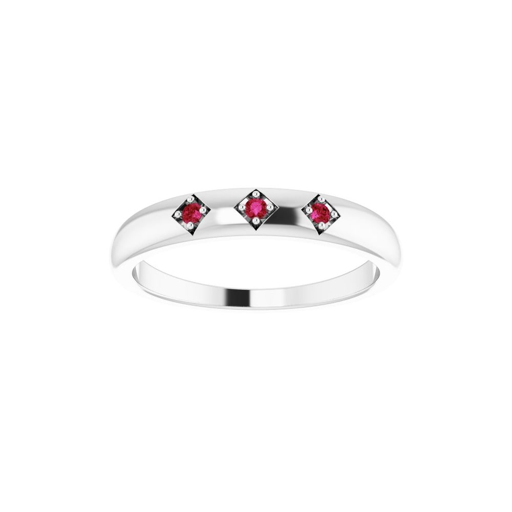 0.1 Ct Lab Grown Ruby Round Cut Dovey  in 9K White Gold