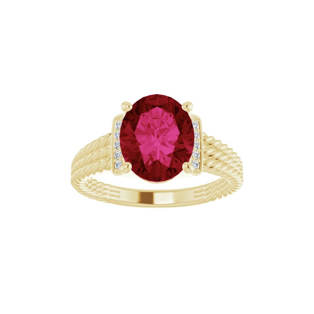 0.1 Ct Lab Grown Ruby Round Cut Dovey  in 9K White Gold