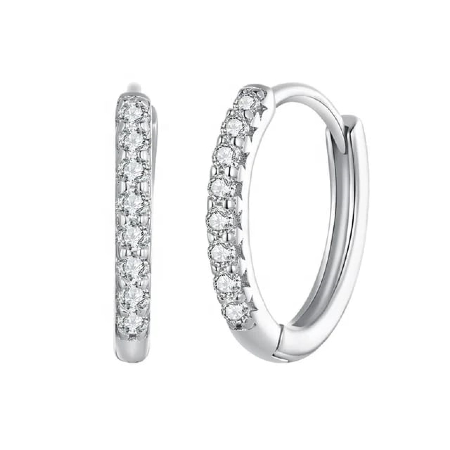0.10 Carat Natural Hoop Diamond Earrings