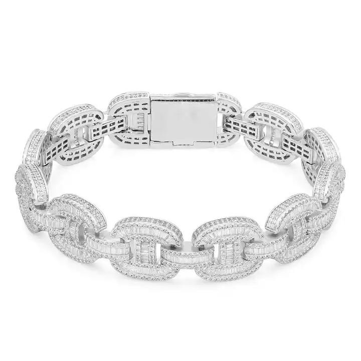 8 Ct Natural Diamond Mixed Shape Cut Grasious Designer Bracelets in 18K White Gold