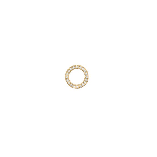 0.1 Ct Natural Diamond Round Cut Amylah Circle Pendants Necklaces in 9K Yellow Gold