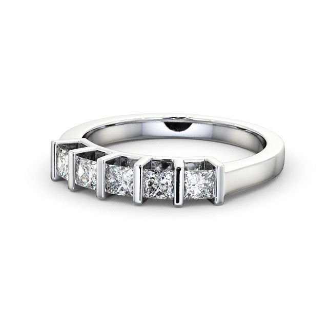 1 Ct Lab-Created Princess Cut Agnela Eternity Diamond Rings in 18K White Gold